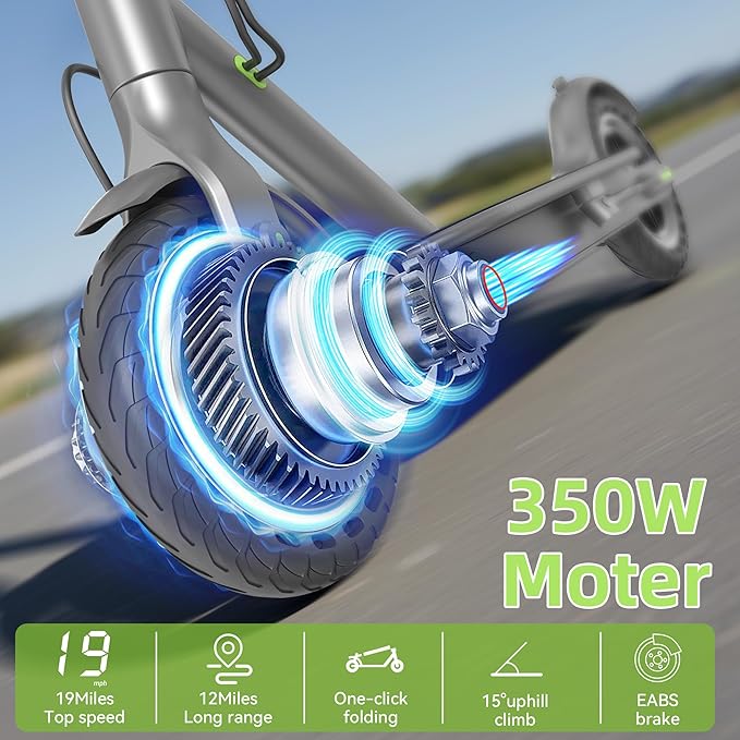 Electric Scooter for Adults- 8.5"/10''/14'' Tires, Up to 19/22MPH by 350W/500W Motor, Max 12/21/23/27/62Miles Long-Range Foldable Commuting Adults Scooter with Double Braking System and App