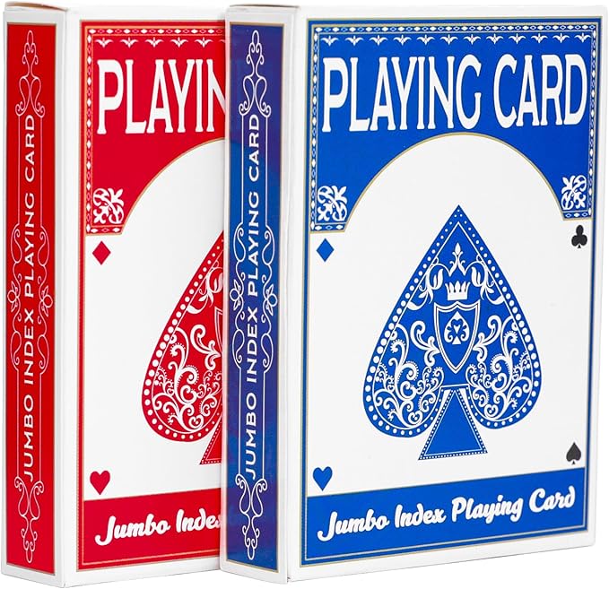 Fanwer Playing Cards Large Print for Adults - 2 Pack, Large Print Playing Cards for Seniors, Vision Impaired, Low Vision Crowd, for Blackjack, Euchre, Canasta Card Game