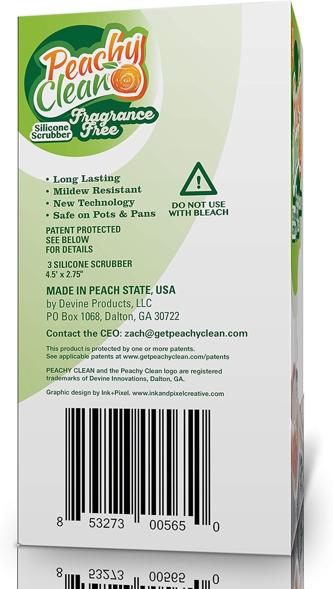 Peachy Clean Kitchen Scrubber Fragrance Free 3pk