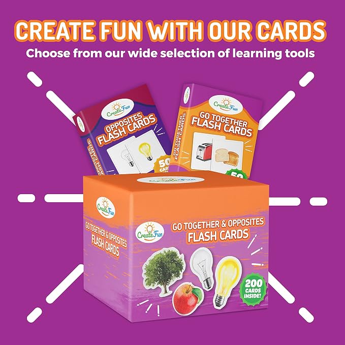 Go Together Flash Cards, 50 Real Matching Picture Cards, 25 Pairs | Cognitive tool - Kids,Adults,Speech therapy,ESL,Autism learning,Dementia activities,Memory,Language Development & Classroom