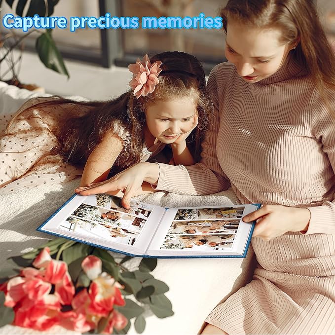 Artfeel Photo Album 4x6 with 1000 Pockets,Slip-in Picture Albums,Linen Cover Memory Book with Front Window,White Page Vertical Photo Book for Wedding,Family,Anniversare,Baby,Vacation