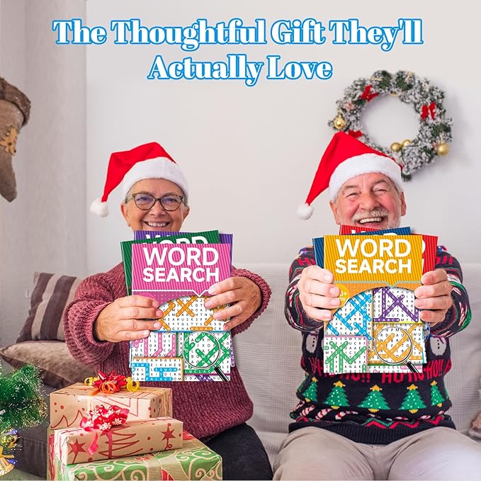 8000+ Large Print Word Search Books for Adults & Teens & Seniors, 6-Pack with 330+ Themes Puzzles Activity Books for Brain Games & Stress Relief(Innovative Shape Word Search Design)