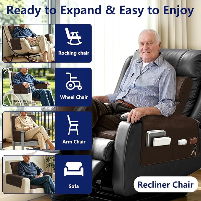 Chair Cushions for Elderly,20x16.5x4.5 Inch Rocking Chair Cushions Indoor,Memory Foam Recliner Cushions for Long Sitting, Sofas & Couches,Outdoor,Office Chair,wheelchair,Meditation and Floor Seating