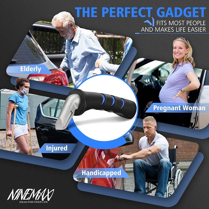 NINEMAX Car Door Handle for Elderly, Car Handle Assist & Cane (1pc) | Portable Vehicle Entry Assist, No-Slip Grip for Seniors, Lightweight Car Cane Design, Fits Most Vehicles