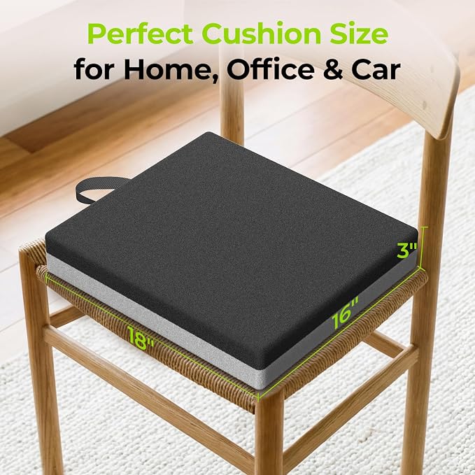 AUVON Ventilation Seat Cushion with Innovation Heat Dissipation Design | Wheelchair Cushion with Supportive Memory Foam, Waterproof & Anti-Slip Cover, Improve Lower Back & Tailbone Comfort