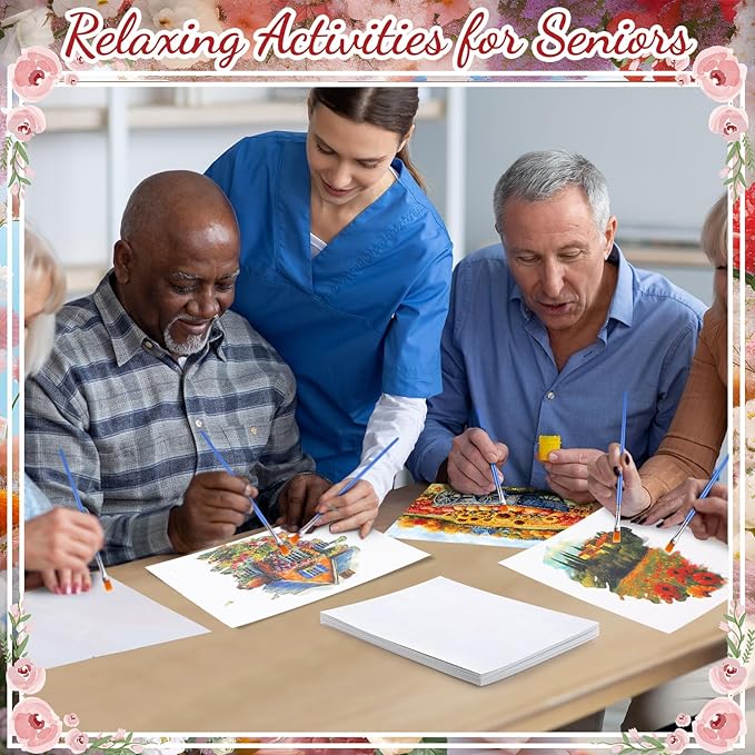 24 Pcs Dementia Products for Elderly Alzheimers Activities for Adults Seniors Reusable Water Painting Supplies with 1 Painting Brush Water Doodle Coloring Drawing Gifts Set(Country Life)