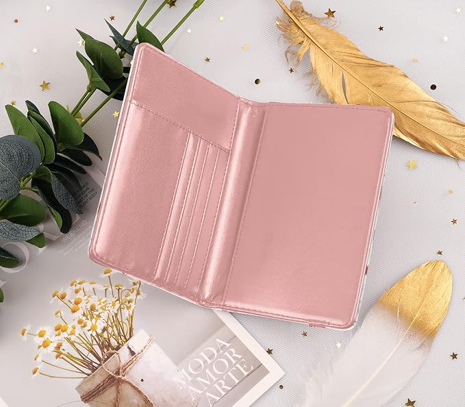 Coco Rossi Passport Holder for Travel Women Slim RFID Passport Cover Wallet | Travel Essentials, Passport Book Holders, Passport Wallet Cover Case, PU Leather, Cute, Thin, Spliced Design, Gold Line
