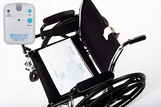 Patient Aid Bed Alarm with 10" x 30" Motion Sensor Pad and Wired Device, Various Ring Sound and Mounting Options, AC Adapter and Battery Powered Wandering and Fall Prevention for Elderly