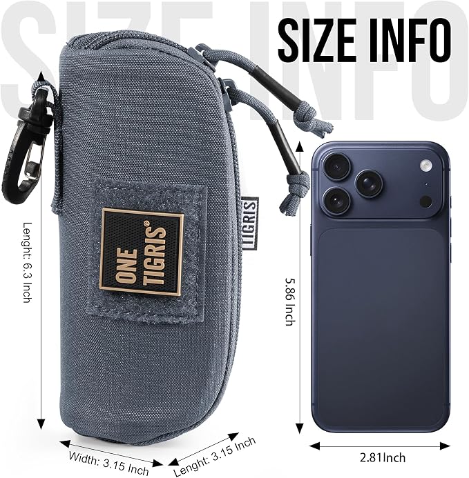 ONETIGRIS Tactical Hard Shell Eyeglasses Case Molle Zipper Sunglasses Pouch Shockproof Crush Resistant for Outdoor Activities