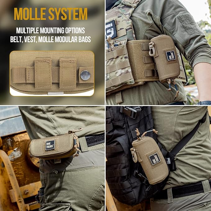 ONETIGRIS Tactical Hard Shell Eyeglasses Case Molle Zipper Sunglasses Pouch Shockproof Crush Resistant for Outdoor Activities