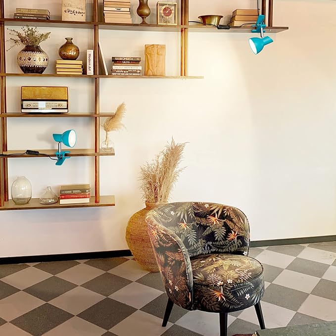 LED Clip lamp,5W Super Bright Desk Light, 330° Rotation Small Lamp with Clamp on Desk/Table/Bed Headboard/Cupboard Home Lighting, Modern and Save Space Illumination Powerful Lamp Blue