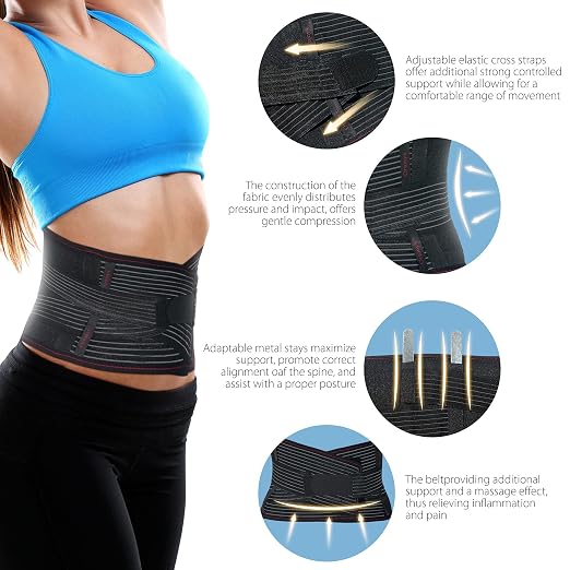 ORTONYX Back Brace With Lumbar Support Pad - Medical Grade Lumbosacral Belt for Men and Women - with Lumbar Pad, Lower Back Pain Relief, Herniated Disc, Sciatica, Degenerative Disc Disease -XL/XXL (39.7"-47.6")Black