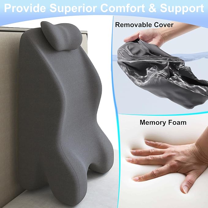 27 Degree Couples Pillow, Wedge Pillow for Acid Reflux Relief,Bed Wedge Pillow for Sleeping,Leg Elevation Pillows for After Surgery,Under Knee Pillow for Sleeping On Back