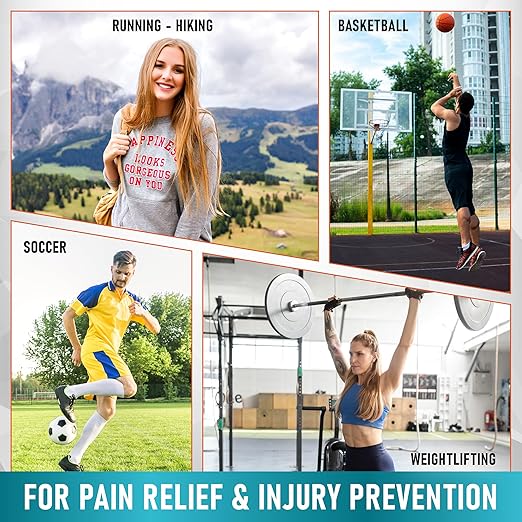 PhysFlex 2 Pack Patella Knee Brace - Knee Support and Pain Relief, Running, Hiking, Basketball, Jumpers Knee, Tendonitis, Adjustable Strap Patellar Tendon Stabilizer (Gray)