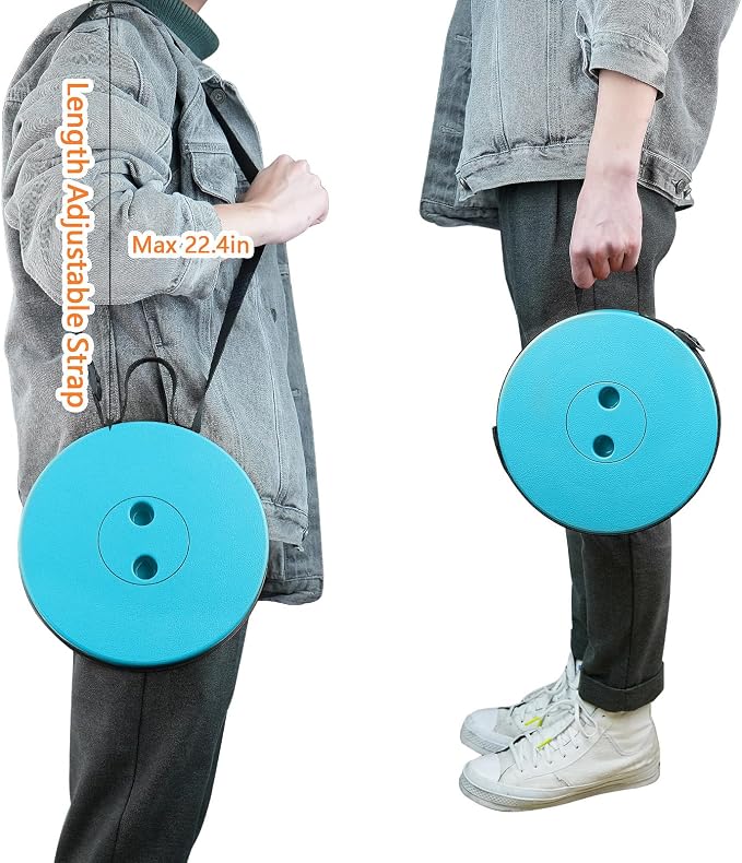 Upgraded Folding Stool Lightweight Yet More Sturdy with Load Capacity 400lbs Portable Collapsible Stool for Camping Fishing Hiking BBQ (Light Blue)