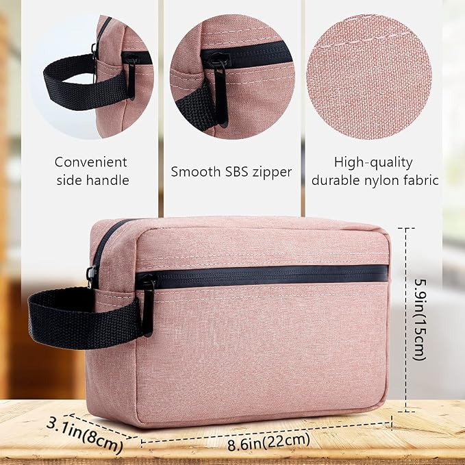 Travel Toiletry Bag for Women and Men, Water-resistant Shaving Bag for Toiletries Accessories, Foldable Storage Bags with Divider and Handle for Cosmetics Toiletries Brushes Tools