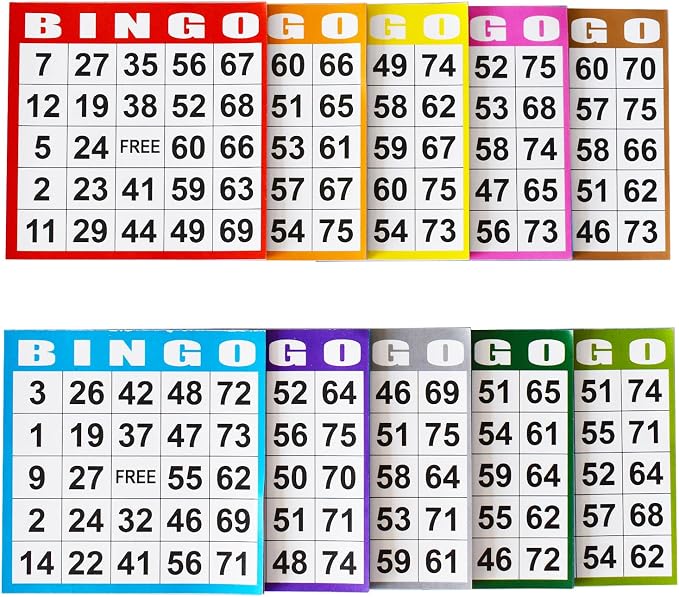 SEETOOOGAMES Bingo Paper Game Cards - 1 Card -100 Books of 10 Sheets