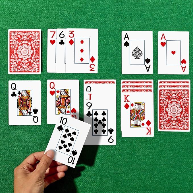 Playing Cards,Deck of Cards,Playing Card 2 Pack,Poker Cards Set,Jumbo Large Print Playing Cards for Adults Seniors,Card Games for Family Game Night Party (Blue and Red)
