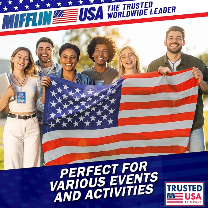 Mifflin-USA Passport & Card Holders (Clear, 4x6 inch, 250 Pack), Extra Large (XXL) ID Name Badge Holder, Waterproof Vertical Plastic Card Holders
