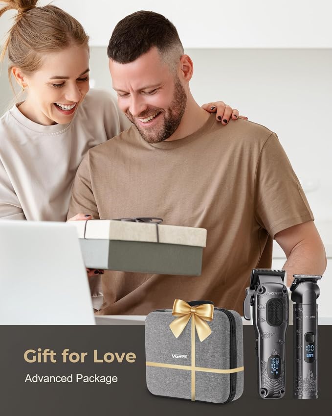 Hair Clippers for Men Professional, Cordless Hair Clippers for Hair Cutting, Mens Clippers and Trimmers Set, Electric Hair Trimmer for Men with Package Box | 7000RPM Grooming Kit with EVA Case, LED display, 14 Guide Combs (including Right & Left Ear Ta...