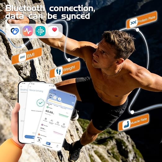 Smart Scale for Body Weight, Weight Scale for BMI, Body Fat, Muscle Mass,Bathroom Scale with 7-in-1 Display, 25 Body Composition Bluetooth Weight Scale for Health Monitoring with APP, 400lb