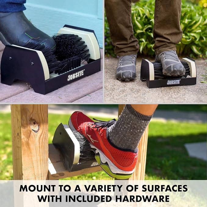 JobSite The Original Boot Scrubber - All Weather Industrial Shoe Cleaner & Scraper Brush - 2 Pack
