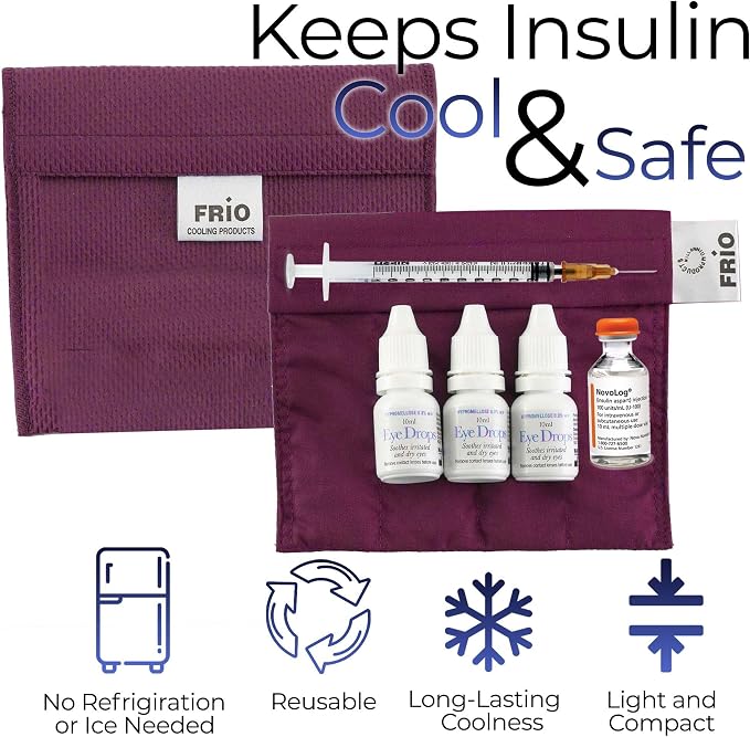 FRIO Cooling Wallet - Insulin & GLP-1 Cooler for 45+ Hours - Burgundy Mini