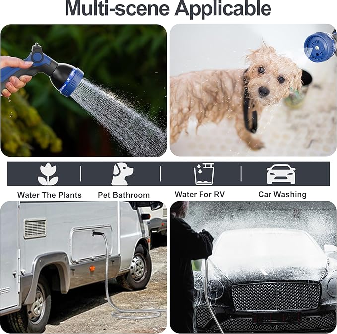 SPECILITE 150ft 304 Stainless Steel Metal Garden Hose with Nozzle | Puncture Resistant, Flexible, Never Kink & Tangle, Heavy Duty Water Pipe for Yard, Outdoor, Lawn