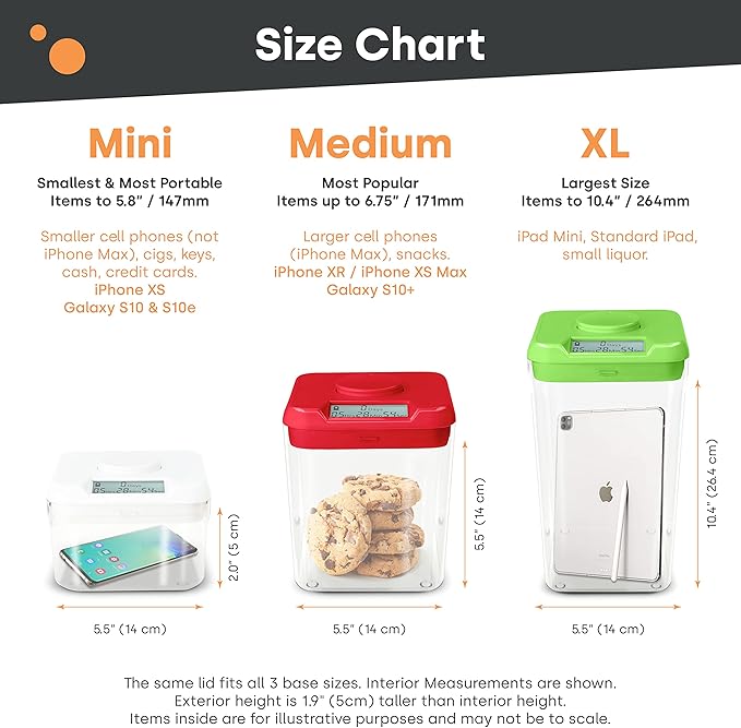 Kitchen Safe Time Locking Container for Phone, Medication Lock Box, Break Bad Habits, Quit Smoking, Stop Snacking, Gaming Addiction, Family Time (Medium, Pink Lid + 5.5” White Base with Access Port)