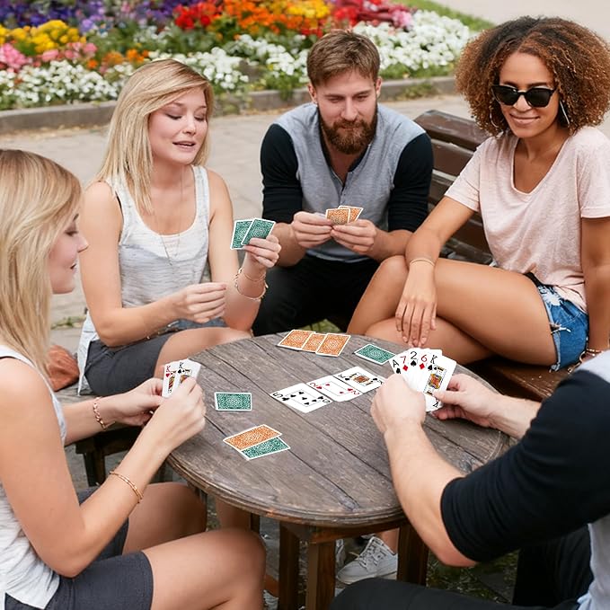 Playing Cards 24 Pack,24 Decks of Cards Bulk, Jumbo Poker Size Card, Large Print Playing Cards for Adults Seniors, 6 Colors, Fun Poker Card for Party Supplies Family Game Night Camping Travel Games