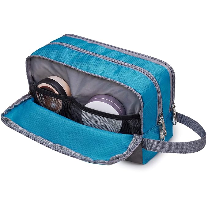 WANDF Travel Toiletry Bag for Men, Small Dopp Kit for Toiletries | Water-Resistant Fabric, Travel Bag for Toiletries, Compact Storage, Shaving Accessories, Weekend Trips