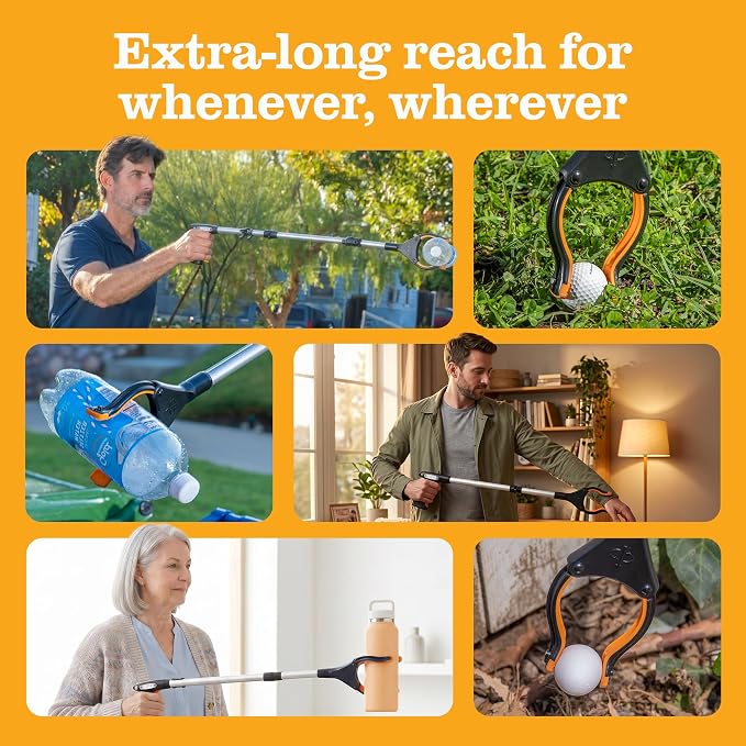 New 2026 EZPIK Pro 48" Foldable Grabber Reacher Tool for Seniors - Grabbers for Elderly Reaching Tool Heavy Duty Pickup Trash Picker Upper Equipment - Claw Grabber Stick for Reaching Aids, 2-Pack