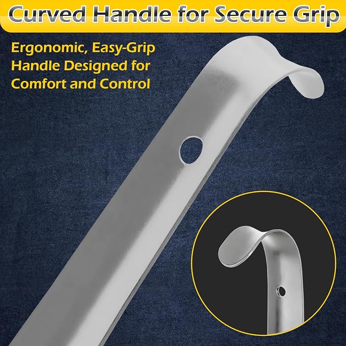 Home-X Chrome Shoe Horn - 31.5 Inch Metal Long Handle Shoe Horn - Shoe Horn Long Handle for Seniors, Pregnant Women and Adults - Extra Long Handled Shoe Horn for All Types of Shoes