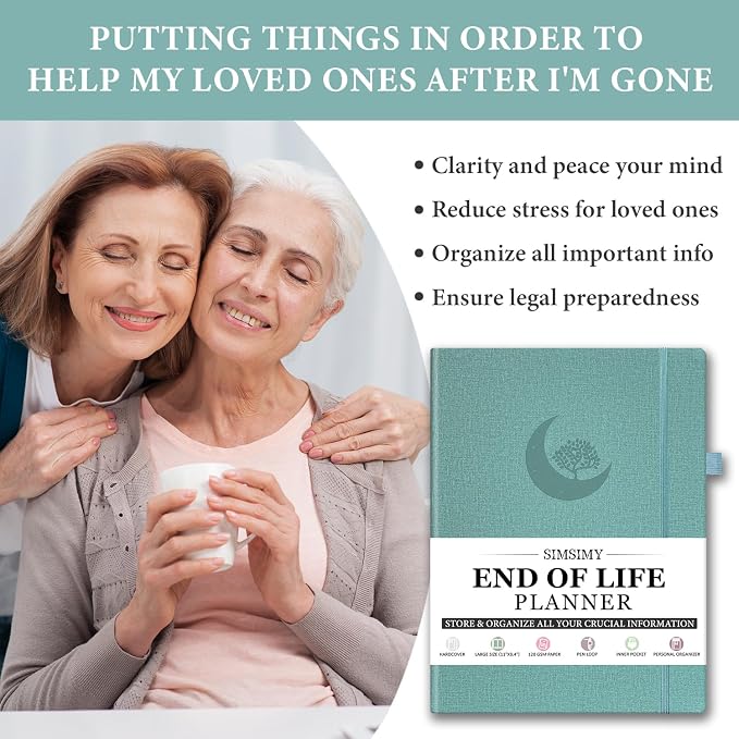 End of Life Planner, Guided Estate Planning Organizer Notebook, Final Arrangements Organizer for Beneficiary, Will Preparation, Last Wishes & Funeral Planning, In Case of Death Organizer, 8.4x11"