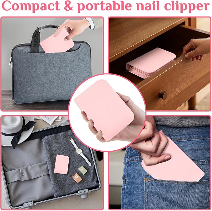 MINKINH 26-Piece Manicure Set for Women, Pink At-Home Nail Care Kit | Carbon Steel Nail Clippers, 410 Stainless Steel Tools, PU Organizer Case for Pedicure, Cuticle, Facial and Daily Self-Care