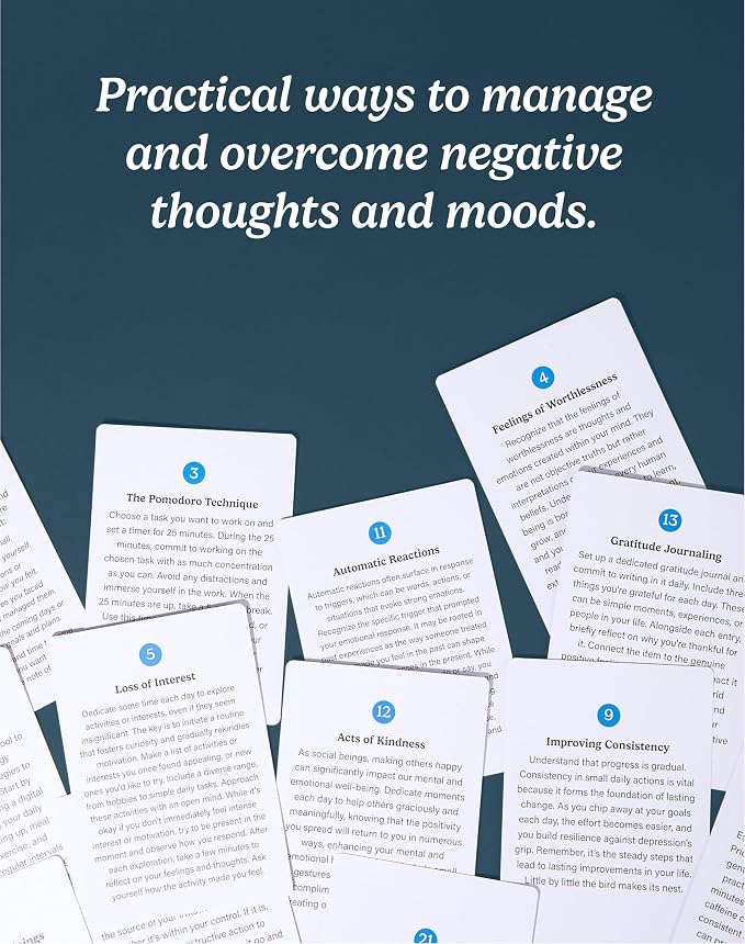 The School of Mindfulness- Mindfulness Coping Skills Series Deck, for Depression and Anxiety, Anger Management, and Cravings and Triggers (Depression and Anxiety)