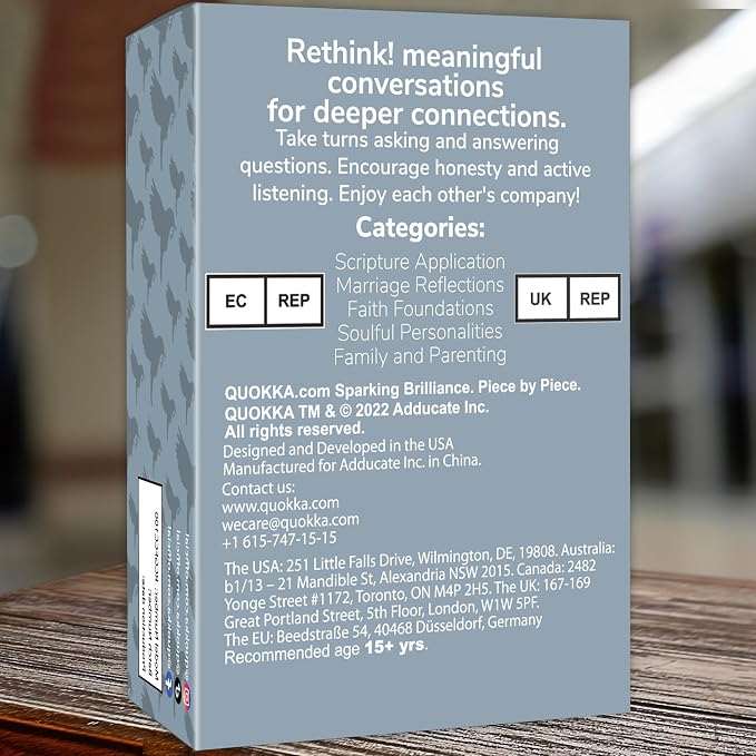 Quokka Conversation Cards Game - Fun Talking Board Game for Family Night | Christian Couples Edition - Religious Gift - Relationship Connection - Great Board Game for Married Husband and Wife