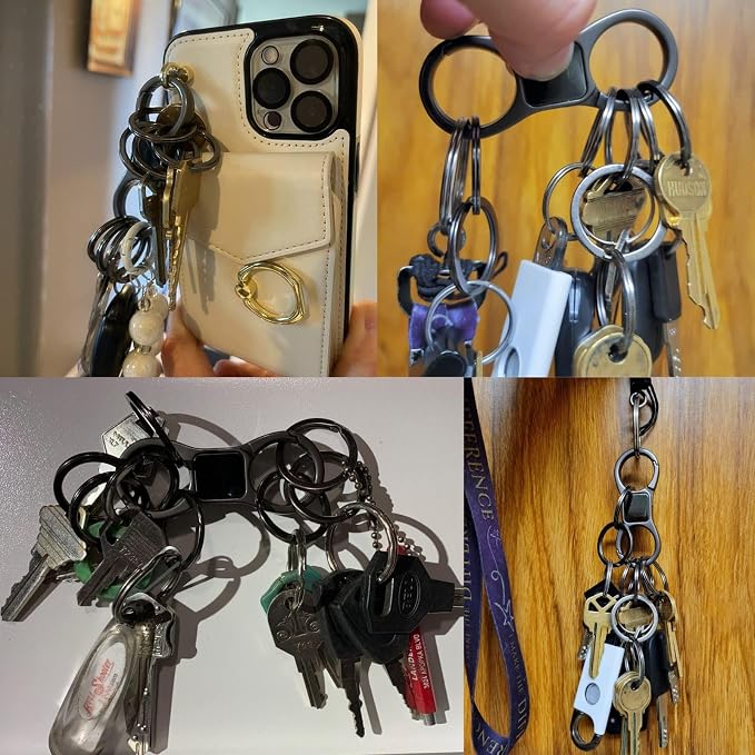DAYGOS Key Chain, Quick Release Car Keychain with 8 Key Rings for Men | Heavy Duty, Easy Detachable Keychains Organizer, Portable Multi Key Ring Clip with Spring Hooks