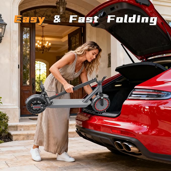 Electric Scooter, 10"/8.5" Solid Tire, 500W/350W Powerful Motor & 19/22 MPH Top Speed, 28/25/22/16 Miles Long Range, Folding E Scooter with Dual Braking for Teens and Adults