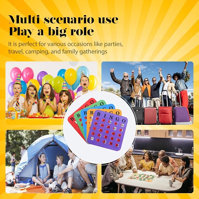 5 Packs Bingo Cards for Seniors, Shutter Slide Bingo Cards for Parties, Travel, Camping, Family Gatherings, School and Office Activities