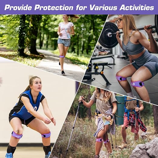 IPOW Embroidery Patellar Tendon Support Strap 2 Pack, Knee Pain Relief & Patella Stabilizer Knee Strap, knee Support for Women and Men, Knee Braces for Running, Working Out, Weightlifting, Arthritis,