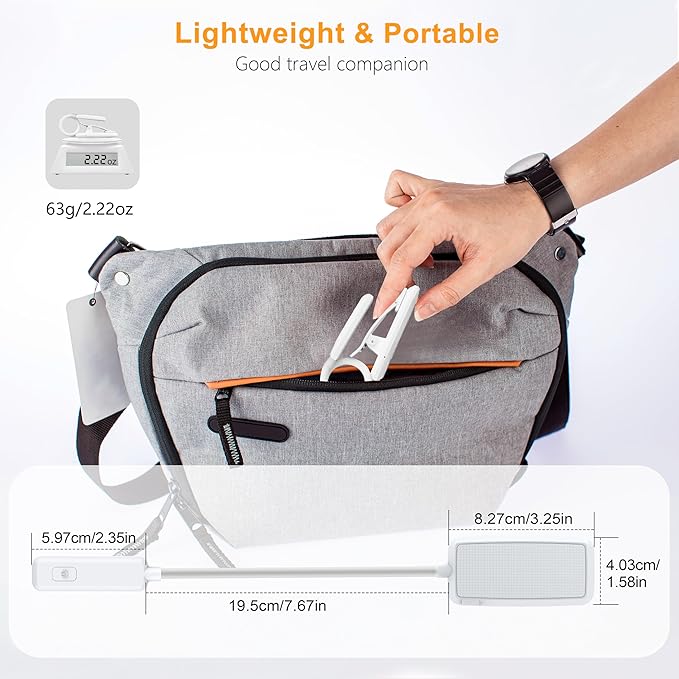Gritin 9 LED Rechargeable Book Light for Reading in Bed -Eye Caring 3 Color Temperatures,Stepless Dimming Brightness,80 Hrs Runtime Small Lightweight Clip On Book Reading Light for Studying-White
