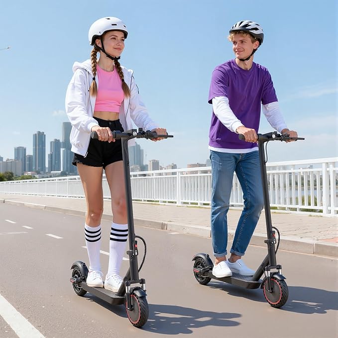 Electric Scooter for Adults, Folding E Scooter with 350W/500W Motor 16-24 Mph Top Speed, Max 15-60 Miles Long Range, 6.5''/8.5''/10''/14'' Solid Tires Commuting Scooters, Dual Brakes, APP