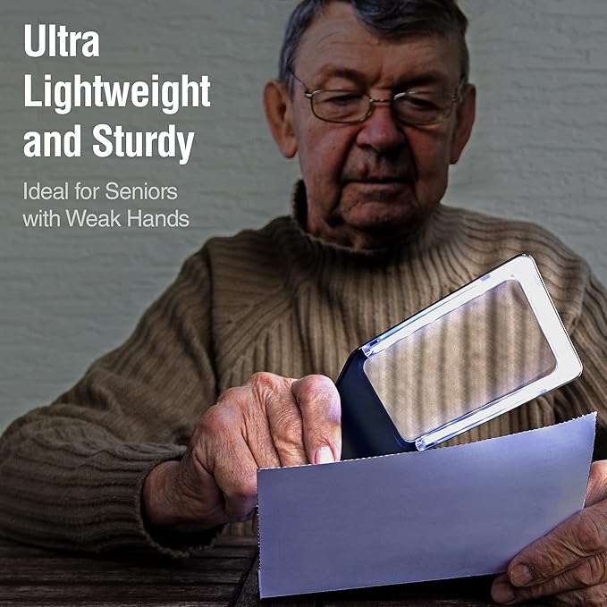 MAGNIPROS Patented 3X Large Magnifying Glass with Light | 3 Color Light Modes | Anti-Glare Lens & Stepless Dimmable LEDs | Perfect for Reading Fine Print & Inspection - Ideal for Seniors & Low Vision