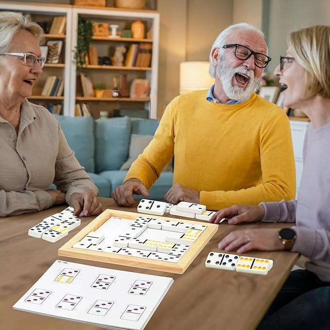 Dementia Activities for Seniors, Matching The Domino Alzheimers Products for Elderly, Activity Kits for Dementia Patients, Easy Memory Games Busy Board Gadgets Gifts