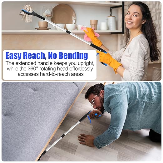 12 Pack 32 Inch Commercial Trash Grabber for Elderly Assist, Heavy Duty Lightweight Reacher with Ergonomic Handle & Non-Slip Grip, Multi-Use Outdoor Home Garden Cleanup Mobility Aid Tool (12, Blue)