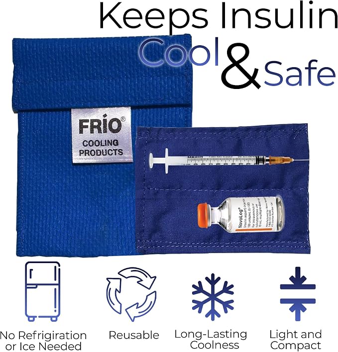 FRIO Cooling Wallet - Insulin & GLP-1 Cooler for 45+ Hours - Blue - Mini