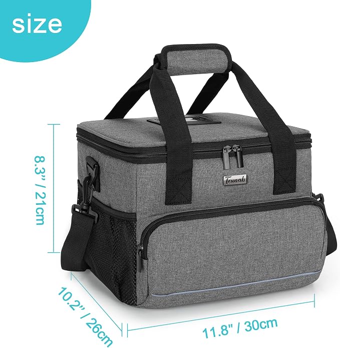 Trunab Insulated Medical Bag with Dividers, Medicine Pouch,Grey | Empty Bag for Custom Setup, Ideal for Home, Travel and Camping