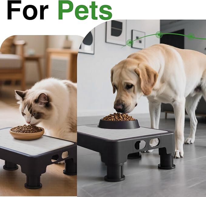 COOL-ANGLE Adjustable Step Stool for Adults & Seniors, 650LBS Heavy Duty Bed Step for High Beds, Non-Slip Wide Safety Platform, Portable Foot Stool Assist for Kitchen, Car SUV, Bathtub & Bedside, Grey