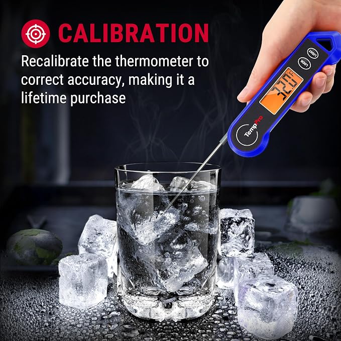 TempPro TP19H 1 Sec Digital Meat Thermometer for Cooking | Instant Read Food Thermometer with Motion-Sensing Wake for BBQ Grill Oil Fry Candy, Gift for Dad Men